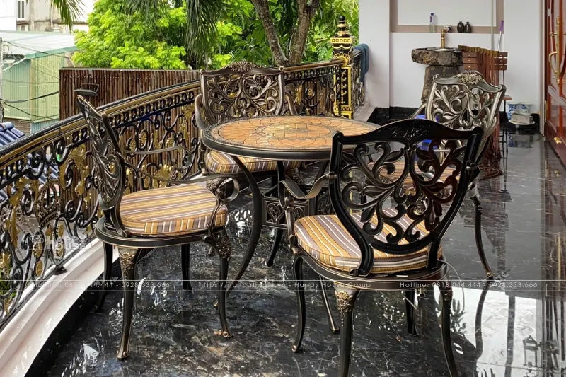 Bàn Ghế Nhôm Đúc Mặt Đá - Giải Pháp Ngoại Thất Đẳng Cấp Đến Từ Nội Thất Logic