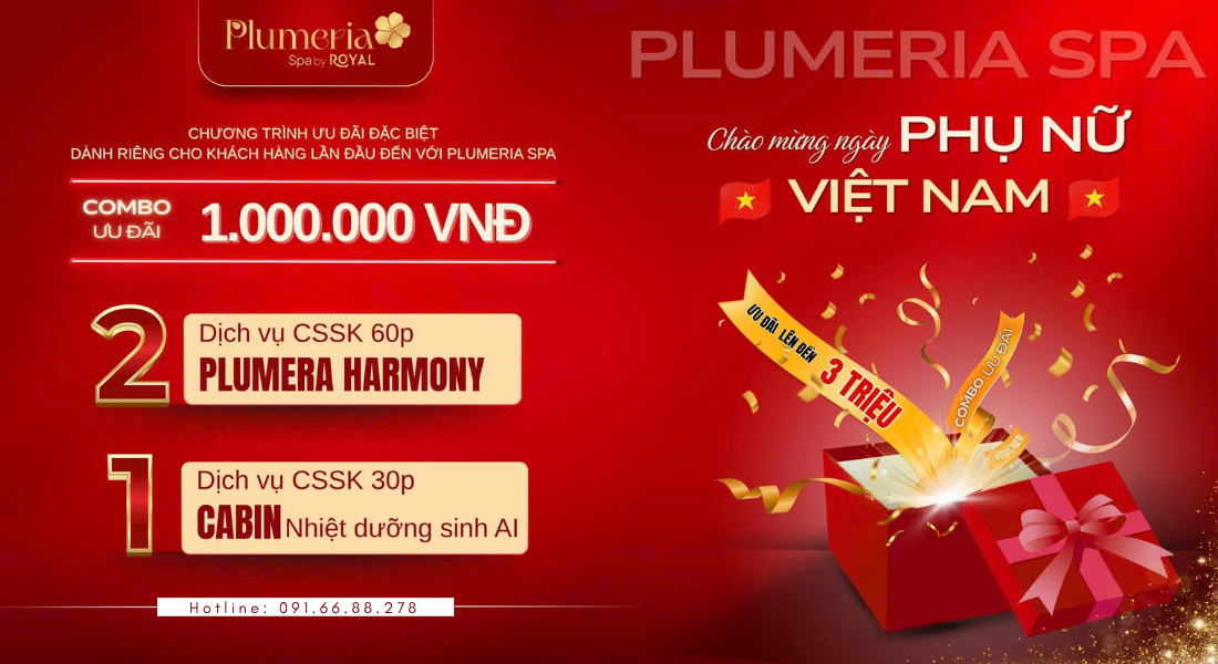 khuyến mại đặc biệt nhân dịp khai trương và ngày quôc tế phụ nữ 20/10 tại plumeria Spa Sơn Tây