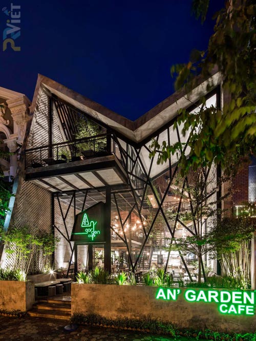 An' Garden Cafe – ngôn ngữ nghệ thuật của  xu hướng thiết kế kiến trúc công nghiệp
